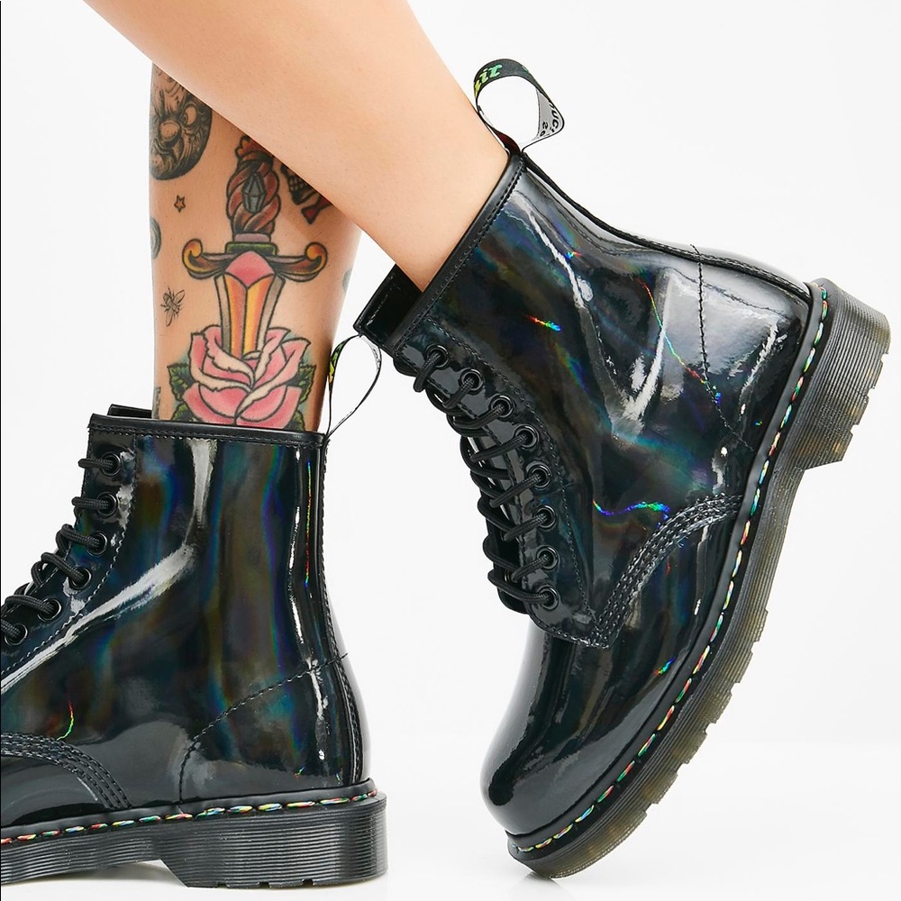 SOLD Dr. Martens 1460 RAINBOW IRIDESCENT Boots - Picture 1 of 7